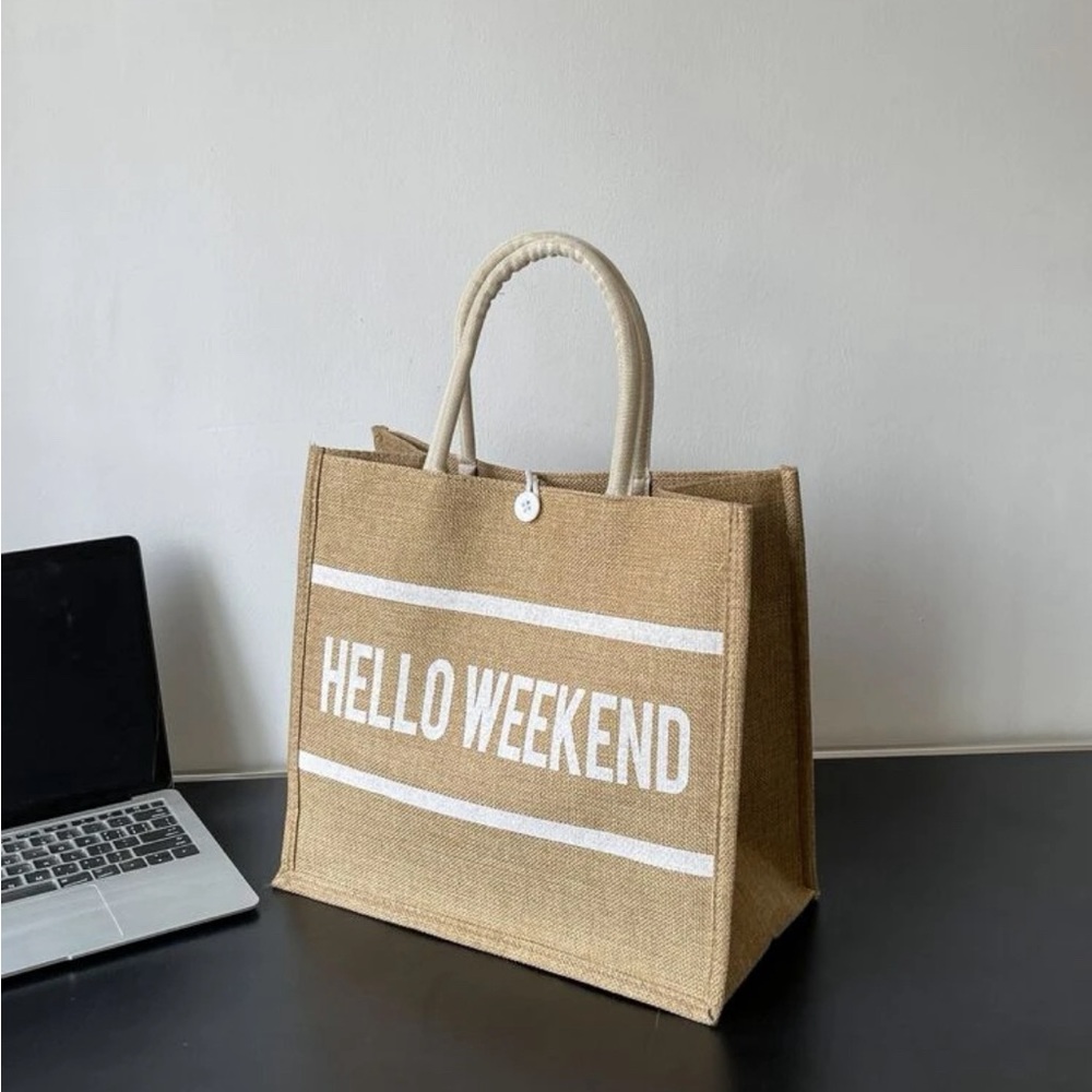 Weekend Letter Graphic Tote, NWT - Picture 1 of 6